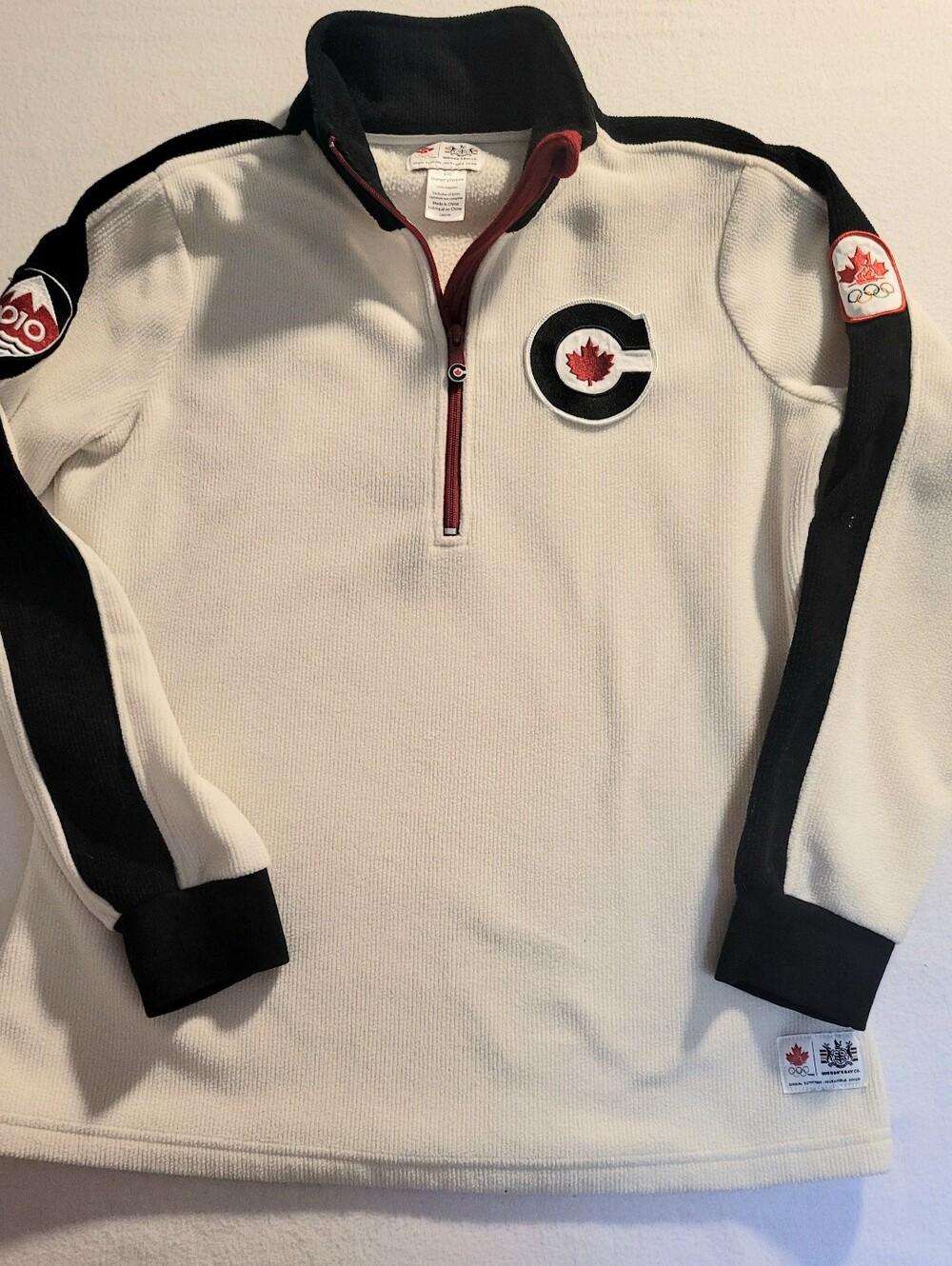 Official Team 🇨🇦 Vancouver 2010 Olympics 1/4 Zip Pullover Fleece With Patches